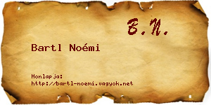 Bartl Noémi névjegykártya